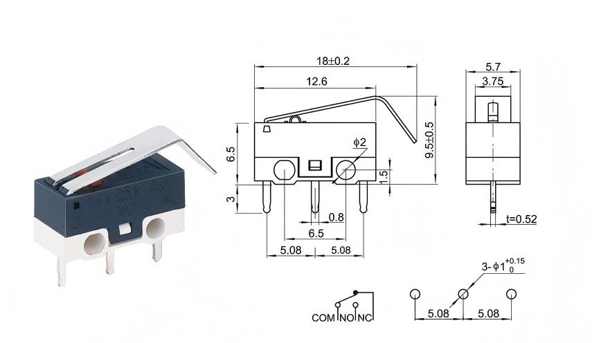 Күміс нүкте Ұсталған тұтқаны тінтуір қосқышы